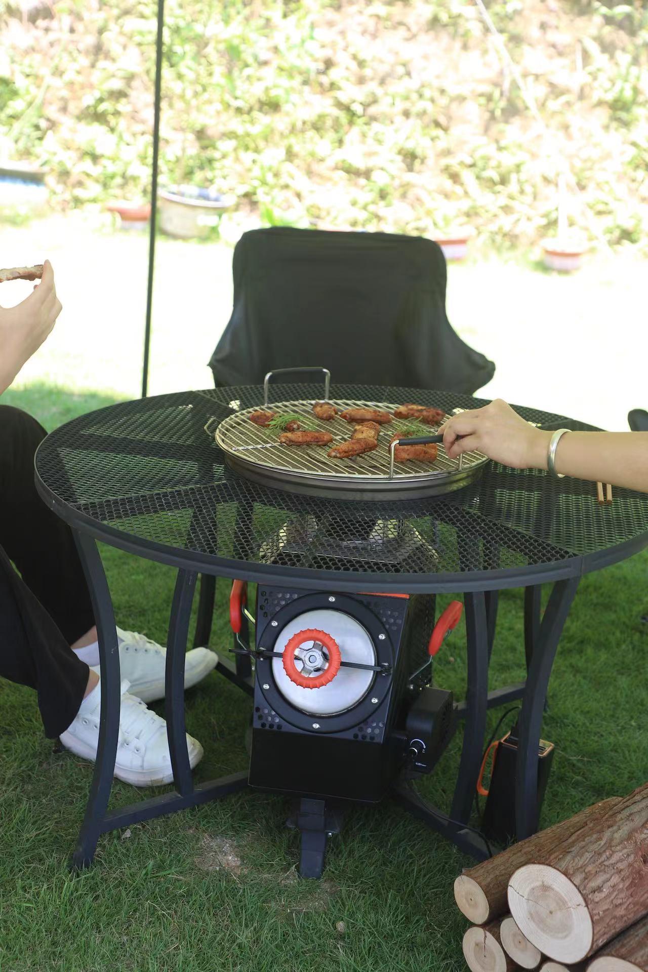 Folding portable outdoor stove table